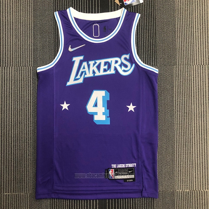 Camiseta Los Angeles Lakers Rajon Rondo #4 Ciudad Edition 2021-22 Violeta